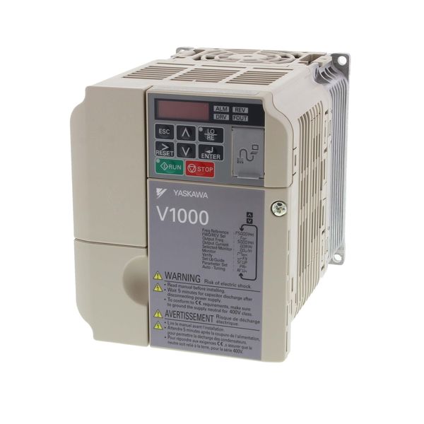 V1000 inverter, 3~ 400 VAC, 3.0 kW, 7.2 A, sensorless vector, max. out image 1