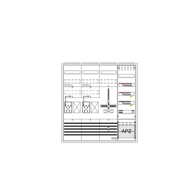 BA47KHHY Meter board, Field width: 4, Rows: 57, 1100 mm x 1050 mm x 215 mm, Isolated (Class II), IP31 image 17