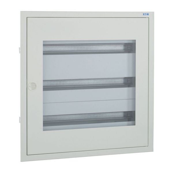 Complete flush-mounted flat distribution board with window, white, 24 SU per row, 3 rows, type C image 6