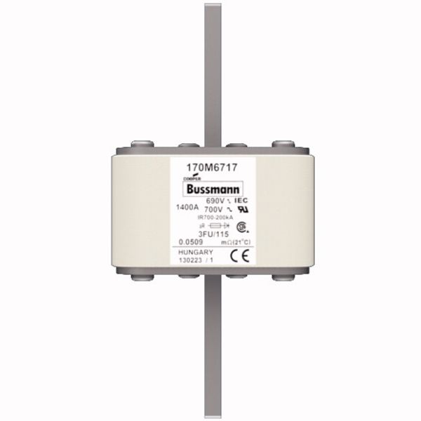 Fuse-link, high speed, 900 A, AC 1500 V, size 3, 76 x 92 x 125 mm, aR, IEC, single indicator image 3