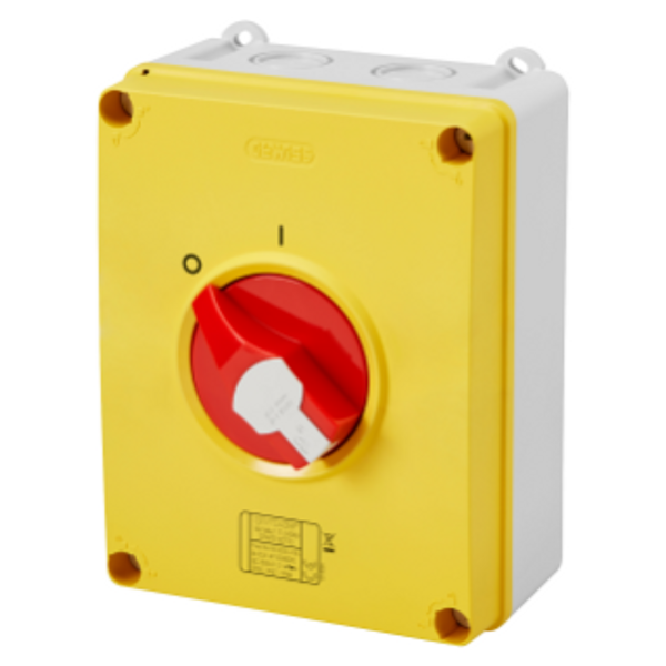 ISOLATOR - HP - EMERGENCY - ISOLATING MATERIAL BOX - 63A 3P - LOCKABLE RED KNOB - IP66/67/69 image 1