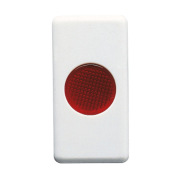 SINGLE INDICATOR LAMP - 12/24/250V - RED - 1 MODULE - SYSTEM WHITE image 1