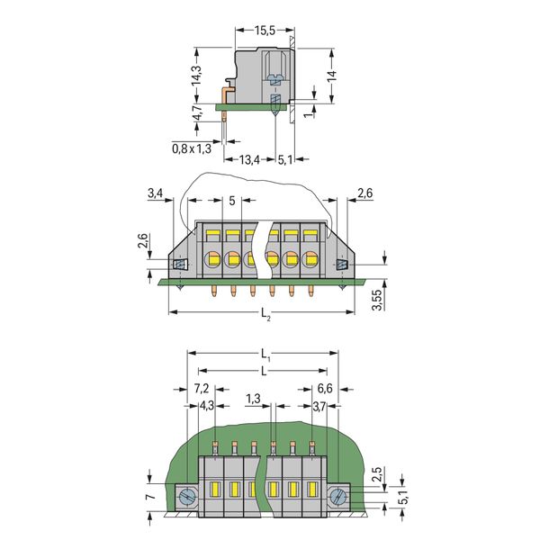 PCB terminal block 2.5 mm² Pin spacing 5 mm gray image 1