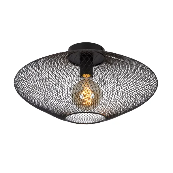 Lucide MESH - Flush ceiling light - Ø 45 cm - 1xE27 - Black image 1