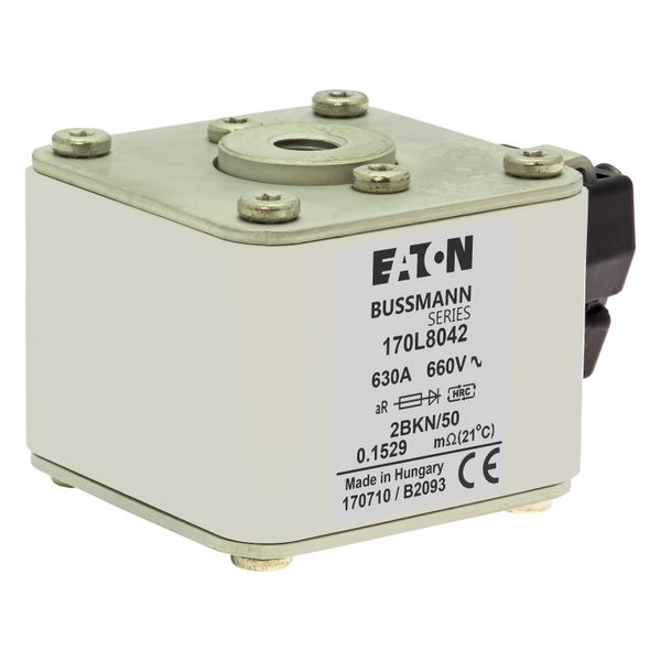 Fuse-link, high speed, 630 A, AC 660 V, Size 2, 59 x 77 x 50 mm, aR, IEC, single indicator image 10