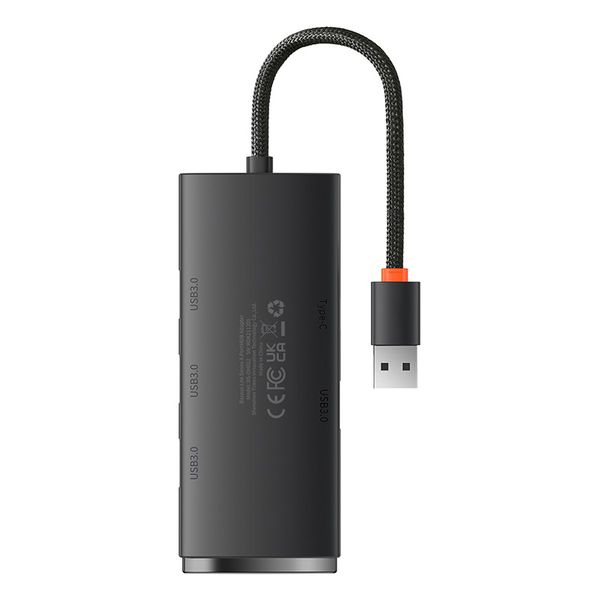 Hub USB-A 4xUSB 3.0 Ports 25cm, Black image 5