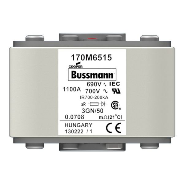 Fuse-link, high speed, 2000 A, AC 1000 V, 2 x size 3, 74 x 177 x 95 mm, aR, IEC, single indicator image 1