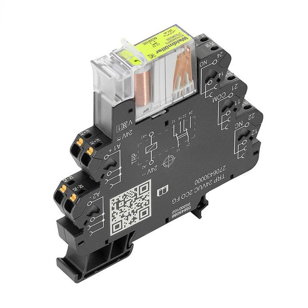 Relay module, 24 V UC ±10 %, Green LED, Rectifier, 2 CO contacts forci image 1