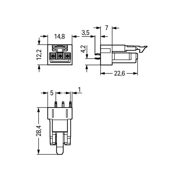 Socket for PCBs straight 3-pole pink image 5