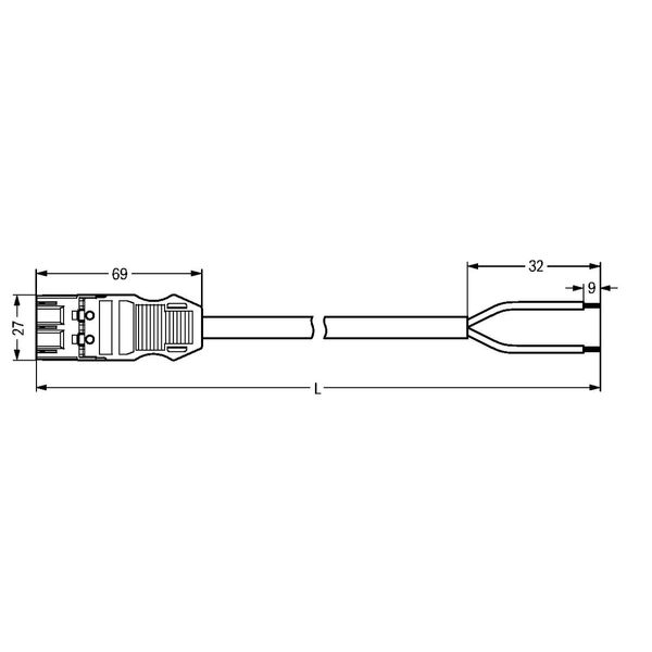 pre-assembled connecting cable Eca Plug/open-ended black image 6