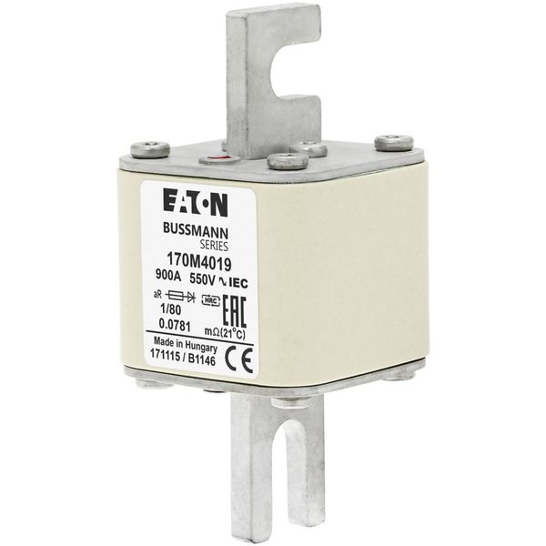 Fuse-link, high speed, 800 A, AC 690 V, size 1, 51 x 69 x 138 mm, aR, DIN, IEC, type K indicator image 3