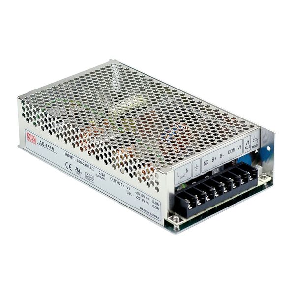 AC-DC Enclosed power supply with UPS function; Output 27.6Vdc at 5.5A +27.1Vdc at 0.5A 155W image 1