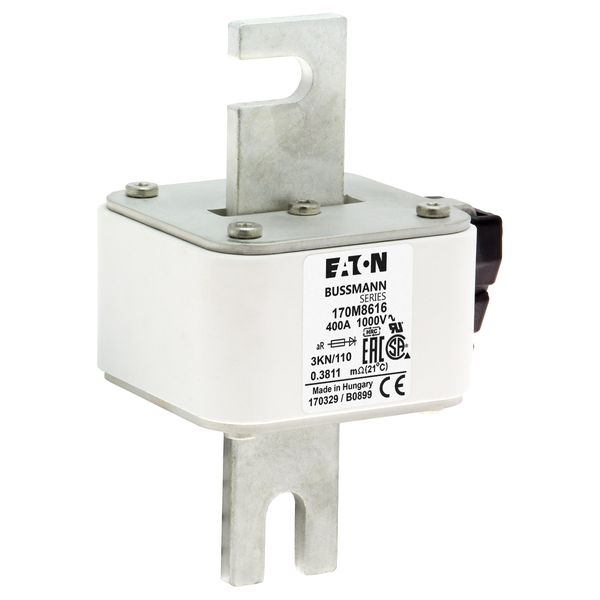 Fuse-link, high speed, 400 A, AC 1000 V, DIN 3, 74 x 92 x 138 mm, aR, DIN, IEC, single indicator image 21