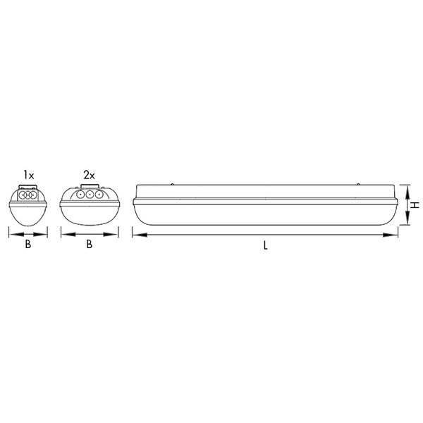 Linda LED PC 1x24W, 4000K, 3914lm, IP65, PC II grey,L=1270mm image 2