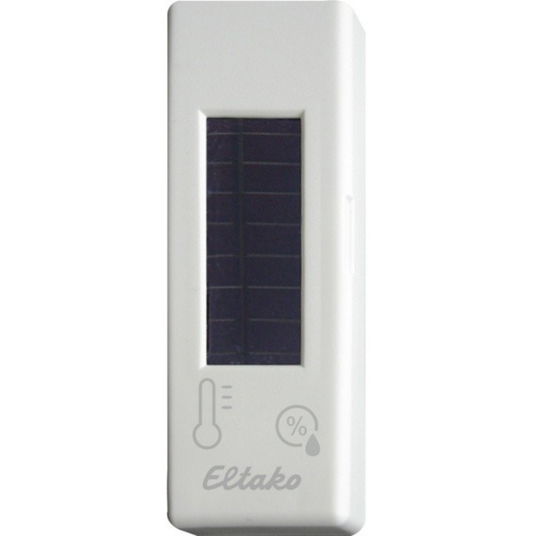 Wireless temperature+humidity sensor with solar cell and battery, polar white glossy image 1
