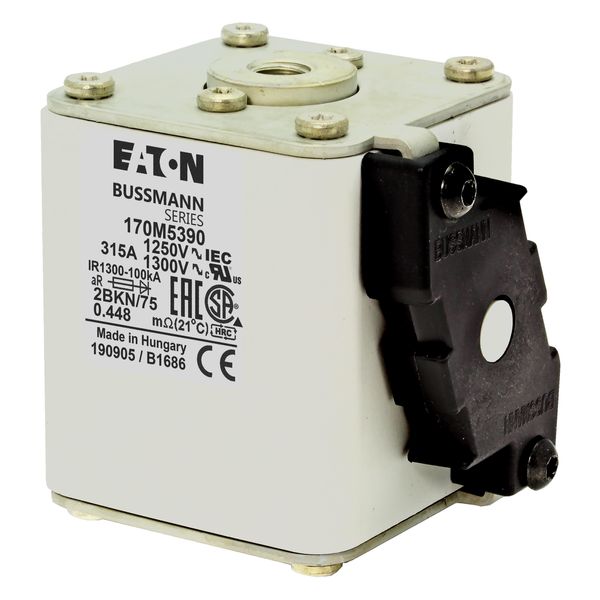 Fuse-link, high speed, 315 A, AC 1250 V, size 2, 61 x 75 x 77 mm, aR, IEC, UL, single indicator image 5