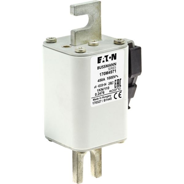 Fuse-link, high speed, 450 A, AC 1000 V, DIN 1, 51 x 69 x 138 mm, aR, DIN, IEC, type K indicator image 11