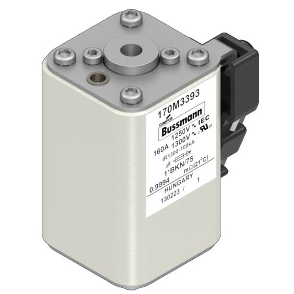 Fuse-link, high speed, 160 A, AC 1250 V, compact size 1, 45 x 59 x 75 mm, aR, IEC, UL, single indicator image 2