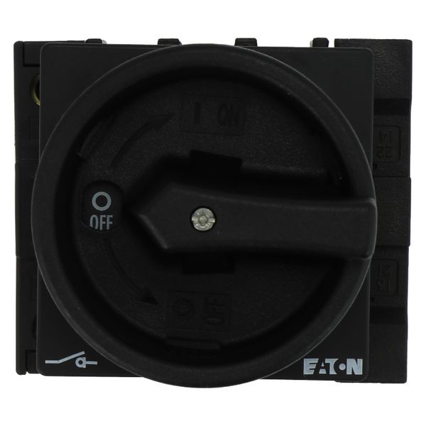 Main switch, P1, 40 A, flush mounting, 3 pole + N, 1 N/O, 1 N/C, STOP function, With black rotary handle and locking ring, Lockable in the 0 (Off) pos image 12