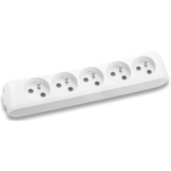 X-tendia White Five Gang Earth Socket - Up(Screw Connection)P image 1