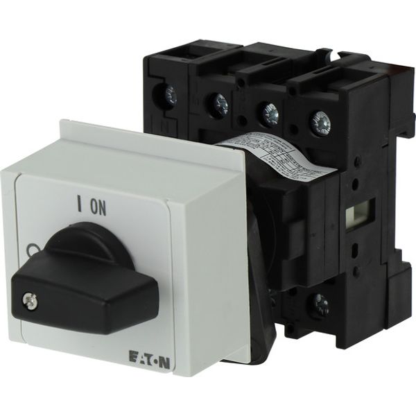 On-Off switch, P1, 40 A, service distribution board mounting, 3 pole + N, with black thumb grip and front plate image 4