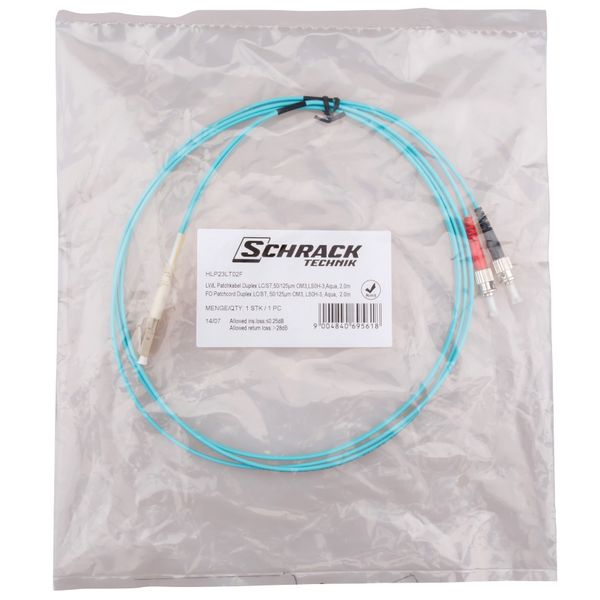 FO Patchcord Duplex LC/ST, 50/125æm OM3, LS0H-3, aqua, 5.0m image 3