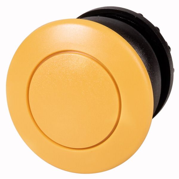 Mushroom actuator, RMQ-Titan, Mushroom, momentary, Mushroom yellow, yellow, Blank, Bezel: black image 1