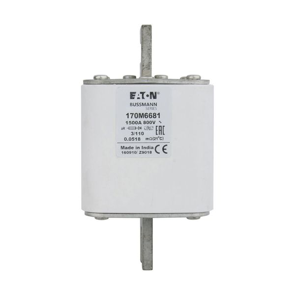 Fuse-link, high speed, 1500 A, AC 800 V, size 3, 76 x 90 x 141 mm, aR, IEC, single indicator image 7