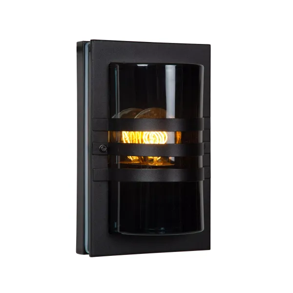 Lucide PRIVAS - Wall light Outdoor - 1xE27 - IP44 - Black image 1