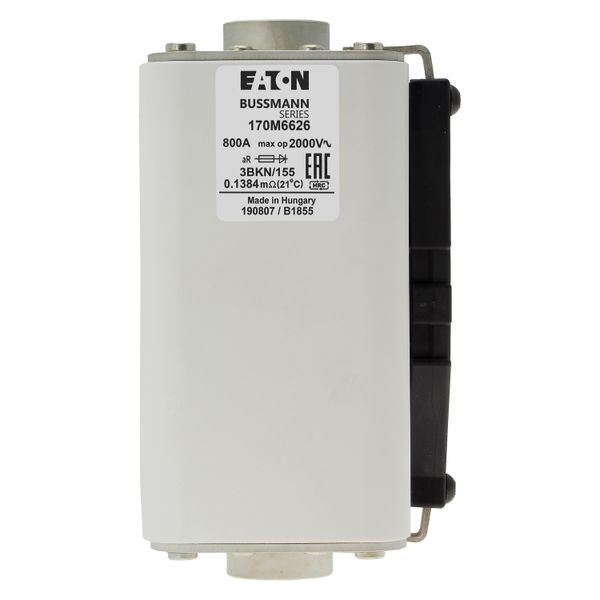 Fuse-link, high speed, 800 A, AC 2000 V, size 3, 74 x 90 x 155 mm, aR, IEC, single indicator image 19