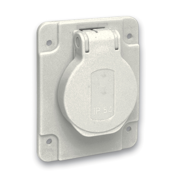 PratiKa socket - grey - 2P + E - 10/16 A - 250 V - German - IP54 - flush - back image 4