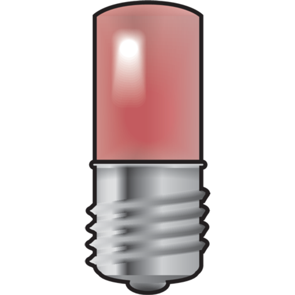 E10 lamp with red LED for 6A push buttons or indicator units image 1