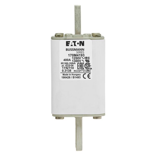 Fuse-link, high speed, 400 A, AC 1250 V, size 1, 53 x 66 x 138 mm, aR, DIN, IEC, type T indicator image 8