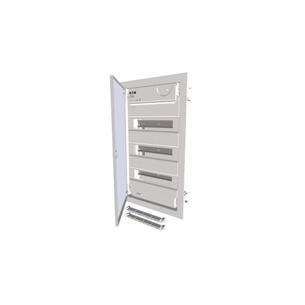 Compact distribution board-flush mounting, 3-rows, super-slim sheet steel door image 1