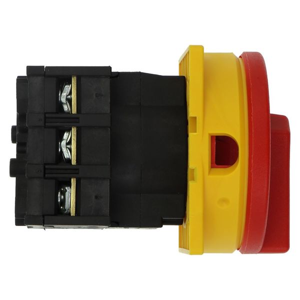 On-Off switch, P1, 40 A, flush mounting, 3 pole, Emergency switching off function, With red rotary handle and yellow locking ring, Lockable in the 0 ( image 23