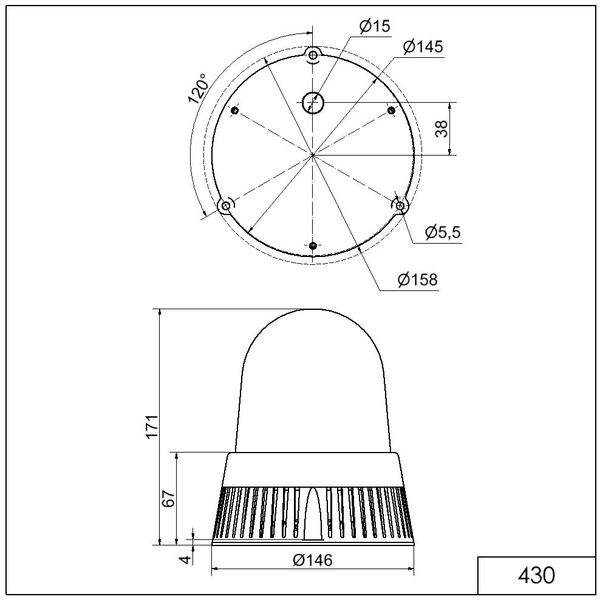 LED Siren BM 32 tne 10-48VAC/DC RD image 3