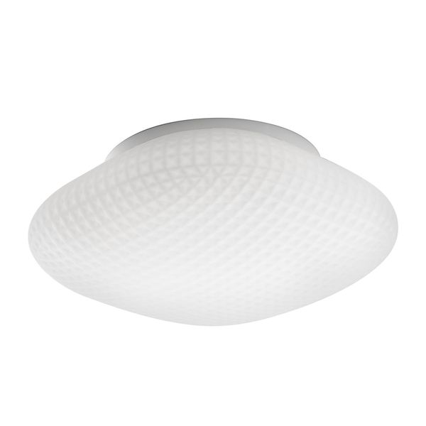 White Glass White Metal LED E27 1x12 Watt 230 Volt IP44 Bulb Excluded D: 25 H: 11 cm image 1