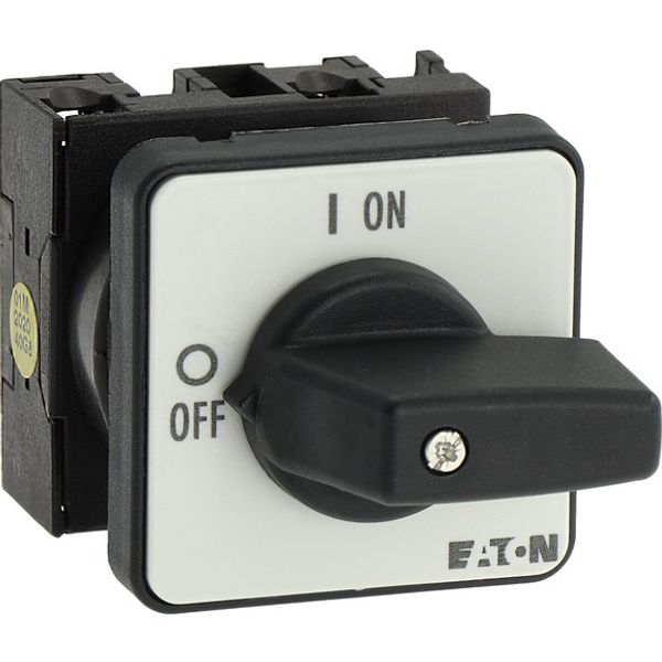 On-Off switch, T0, 20 A, flush mounting, 1 contact unit(s), 2 pole, with black thumb grip and front plate image 8