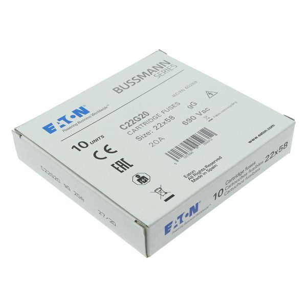 Fuse-link, LV, 20 A, AC 690 V, 22 x 58 mm, gL/gG, IEC image 13