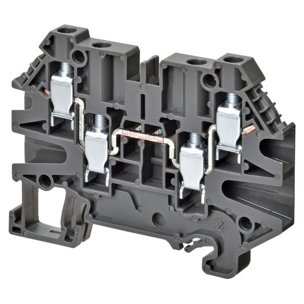 Multi conductor feed-through terminal block with 4 screw connections f image 1