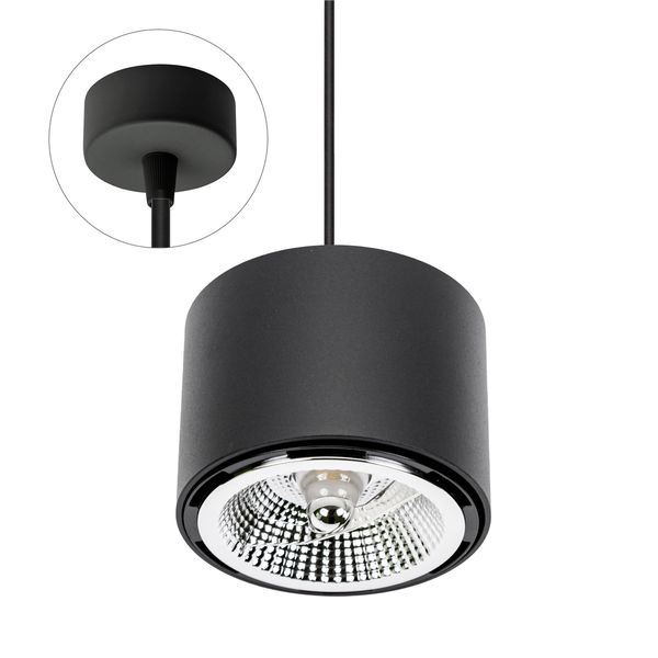 CHLOE AR111 SURFACE MOUNTED GU10 250V IP20 120x85mm BLACK round fixed round  base1,5m cable image 5