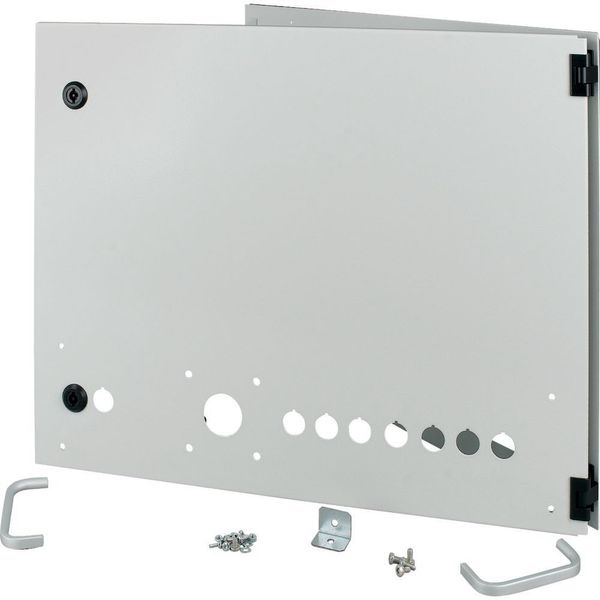 Opening metal front plate for drawer, NZM, closed, H=450mm, IP55, grey image 5