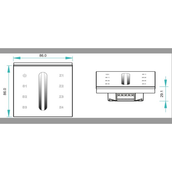 LED RF WiFi Controller Touch MONO - 4 zones - white image 1