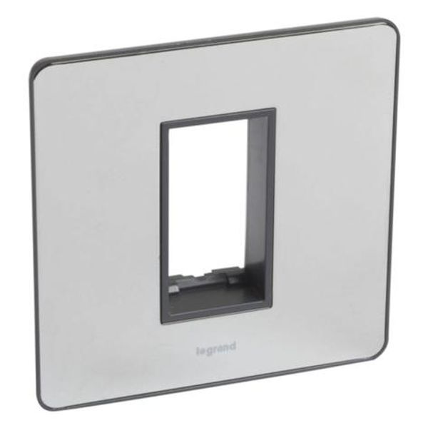 Synergy™ Sleek - 1 gang front plate for Arteor 1 module mechanism - Polished Stainless steel image 1