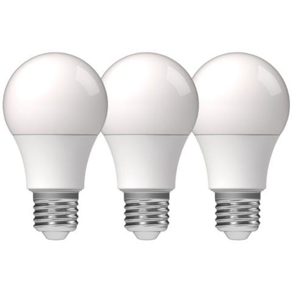 LED SMD Bulb - Classic A60 E27 8.5W 806lm 2700K Opal 150°  - 3-pack image 1