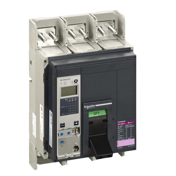 circuit breaker ComPact NS1600H, 70 kA at 415 VAC, Micrologic 2.0 A trip unit, 1600 A, fixed,3 poles 3d image 3