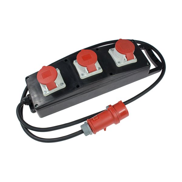 'Solid rubber multiple socket outlet 3 sockets 3PNE 16A/440V Plug 3 PNE 16A/440V   2m H07RN-F 5G2,5 ' image 1