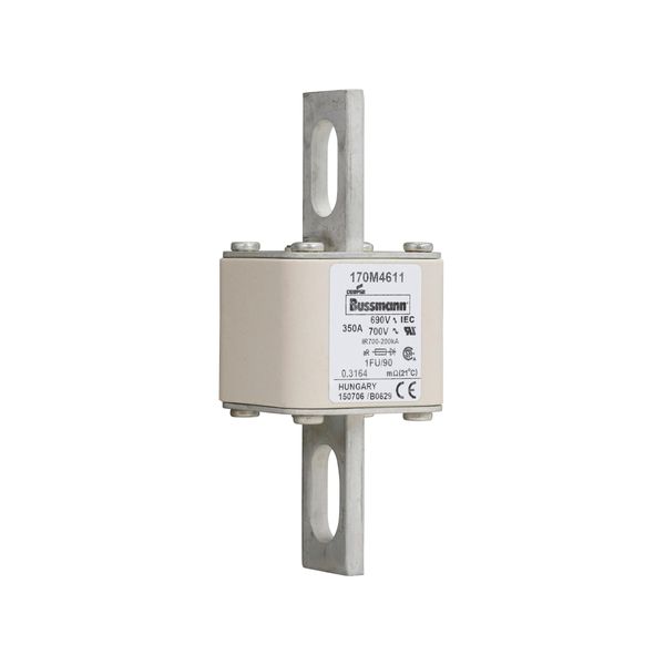 Fuse-link, high speed, 350 A, AC 690 V, size 1, 53 x 69 x 136 mm, aR, IEC, UL, no indicator, 90 mm centers image 16