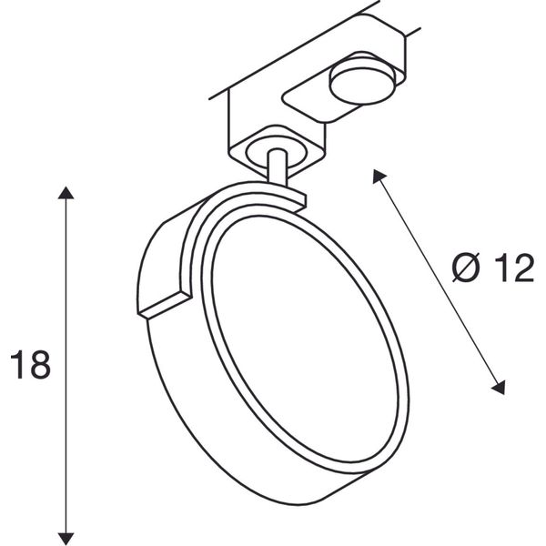 KALU TRACK QPAR111 lamp head, white, incl. 3-circuit adaptor image 2