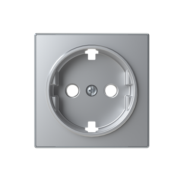 8588 PL Cover plate for Schuko socket outlet - Silver Socket outlet Central cover plate Silver - Sky Niessen image 1
